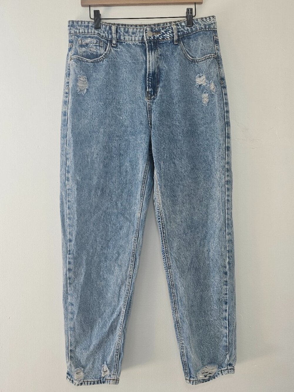Shein XL Blue Distressed Mom Jeans